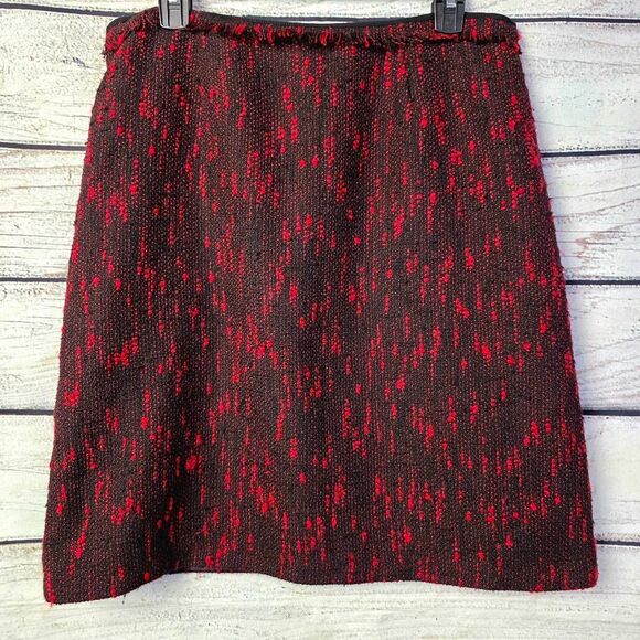 Cato Red Black Tweed Textured Skirt Sz 14 - Picture 1 of 8